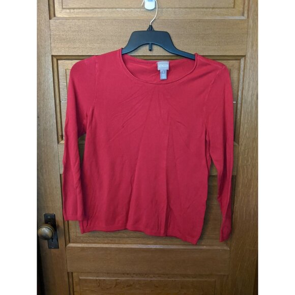 Chicos Sweaters - Chicos Size 1 Sweater Top Red Lightweight Solid Classic